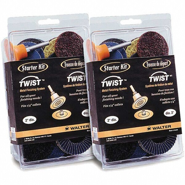 31 Piece, 36, 40, 50, 60, 80, 120 Grit, 2" Disc Diam, Abrasive Disc Kit
