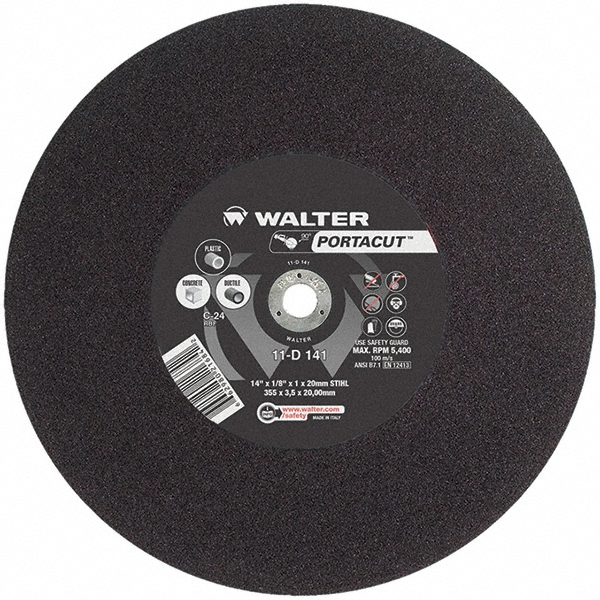 WALTER Surface Technologies 14 x 1/8, 20mm Hole 24 Grit Aluminum
