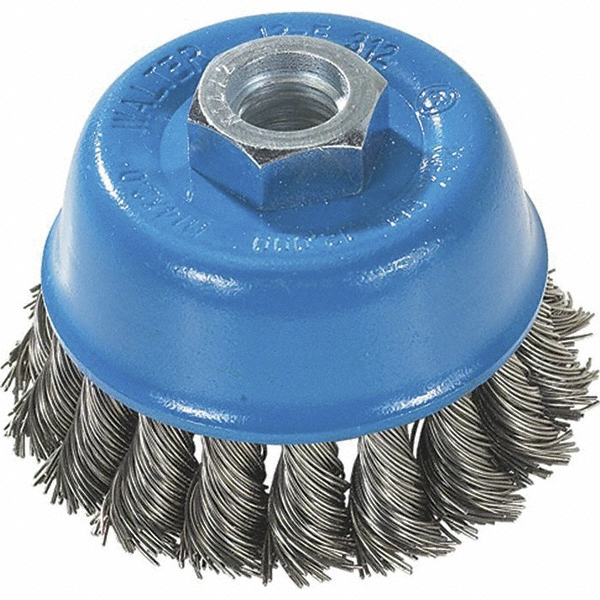 WALTER Surface Technologies Cup Brush 3" Dia, 0.0150" Wire Dia