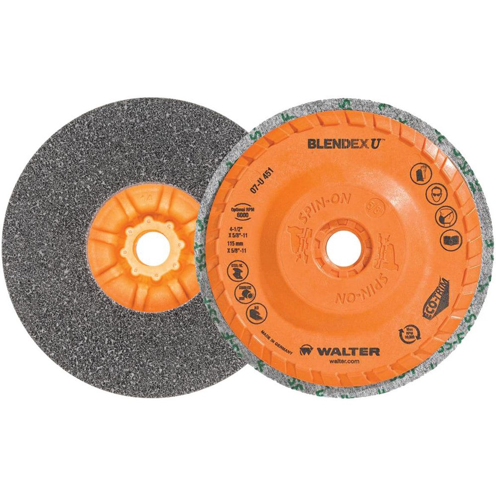 Deburring Disc: 4-1/2" Dia, Fine Grade, Silicon Carbide