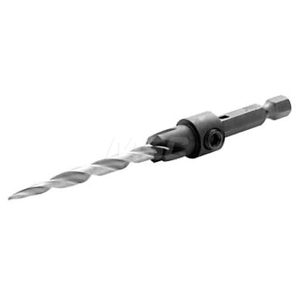 Adjustable-Depth Drill Countersinks; Cutter Head Diameter (Inch): 3/8 ; Drill Size Compatibility (Decimal Inch): 0.1719 ; Drill Size Compatibility (Inch): 11/64 ; Drill Size Compatibility: 0.1719in; 4.37mm ; Overall Length (Inch): 4; 4in