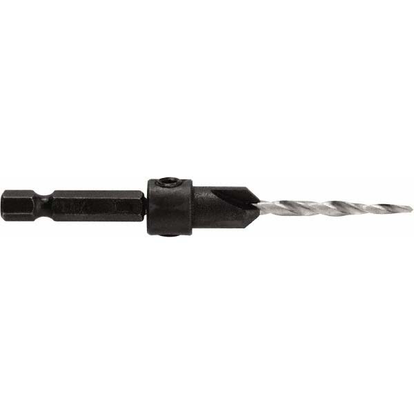 Adjustable-Depth Drill Countersinks; Cutter Head Diameter (Inch): 5/16 ; Drill Size Compatibility (Decimal Inch): 0.1406 ; Drill Size Compatibility (Inch): 9/64 ; Drill Size Compatibility: 0.1406in; 3.57mm ; Overall Length (Inch): 3-5/8