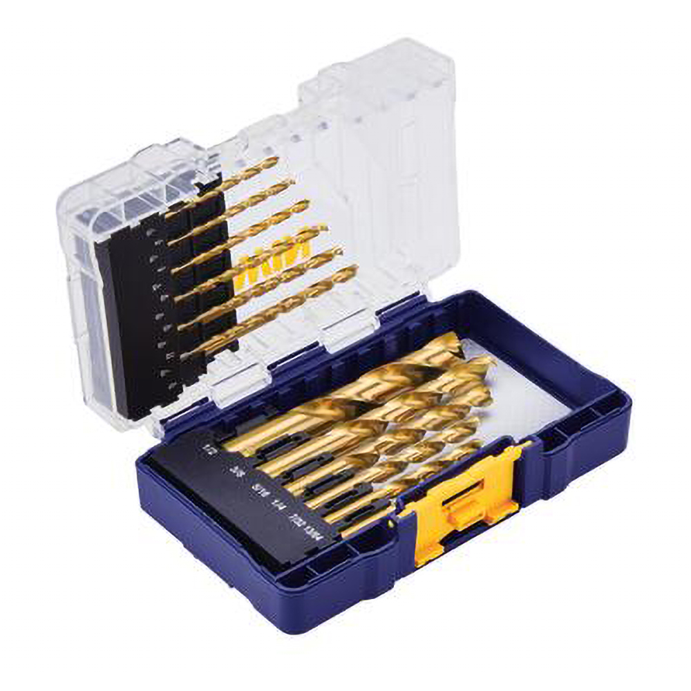 Irwin Drill Bit Set Jobber Length Drill Bits, 18 Pc, 0.0625" to 0.5