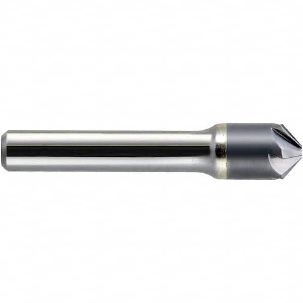 Melin Tool 18395 1/2" Head Diam, 3/8" Shank Diam, 6 Flute 90° Solid Carbide Countersink 