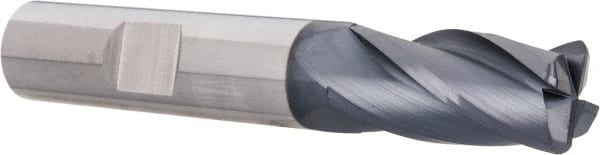 Helix 1 Cutting Diameter Variable Helix 1 Shank Diameter nACo Monolayer Finish Roughing Cut 0.06 Corner Radius Melin Tool VXMG Carbide Corner Radius End Mill 6 Overall Length 4 Flutes 