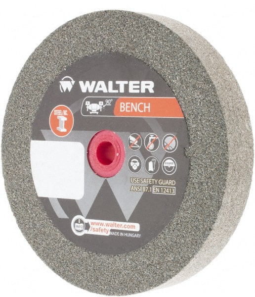 WALTER Surface Technologies 12E348 Bench & Pedestal Grinding Wheel: 6" Dia, 1" Thick, 1" Hole Dia, Aluminum Oxide 
