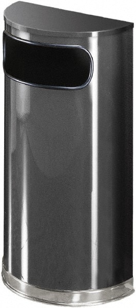 Rubbermaid 9 Gallon Half-Round Trash Can (Anthracite/chrome)