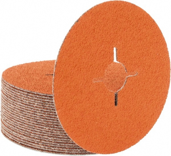 Fiber Disc: 4-1/2" Disc Dia, 7/8" Hole, 50 Grit, Ceramic