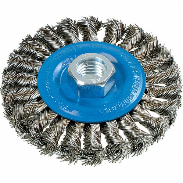 Wheel Brush:  4" Wheel Dia,  3/8" Face Width,  Knotted