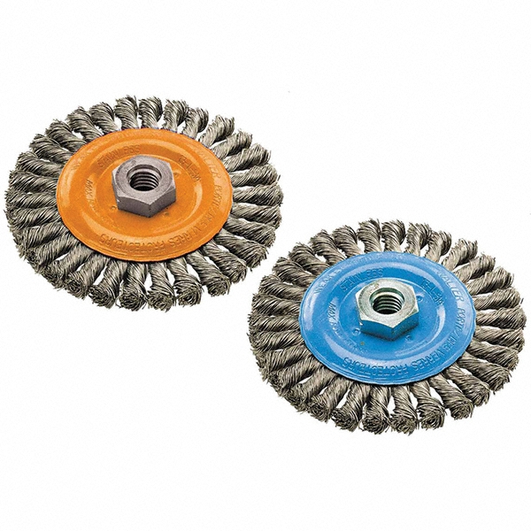 Wheel Brush:  6" Wheel Dia,  3/8" Face Width,  Knotted