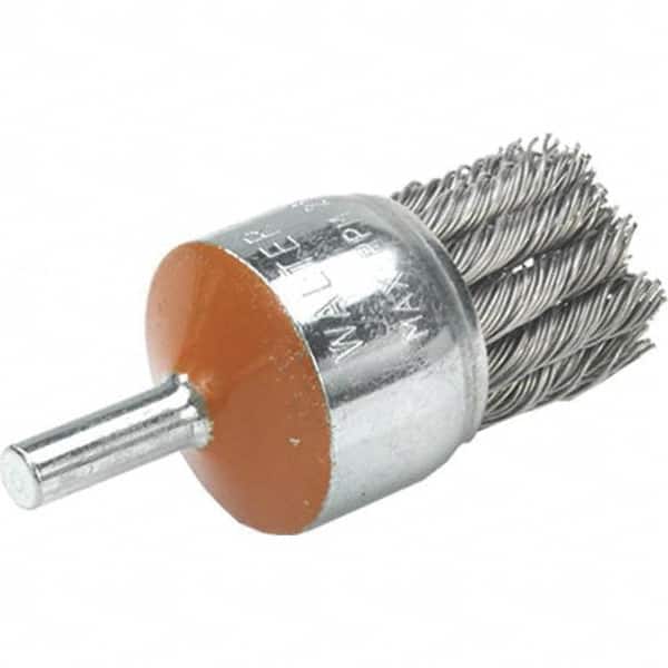 WALTER Surface Technologies 13C020 End Brushes: 1-1/8" Dia, Steel, Knotted Wire 
