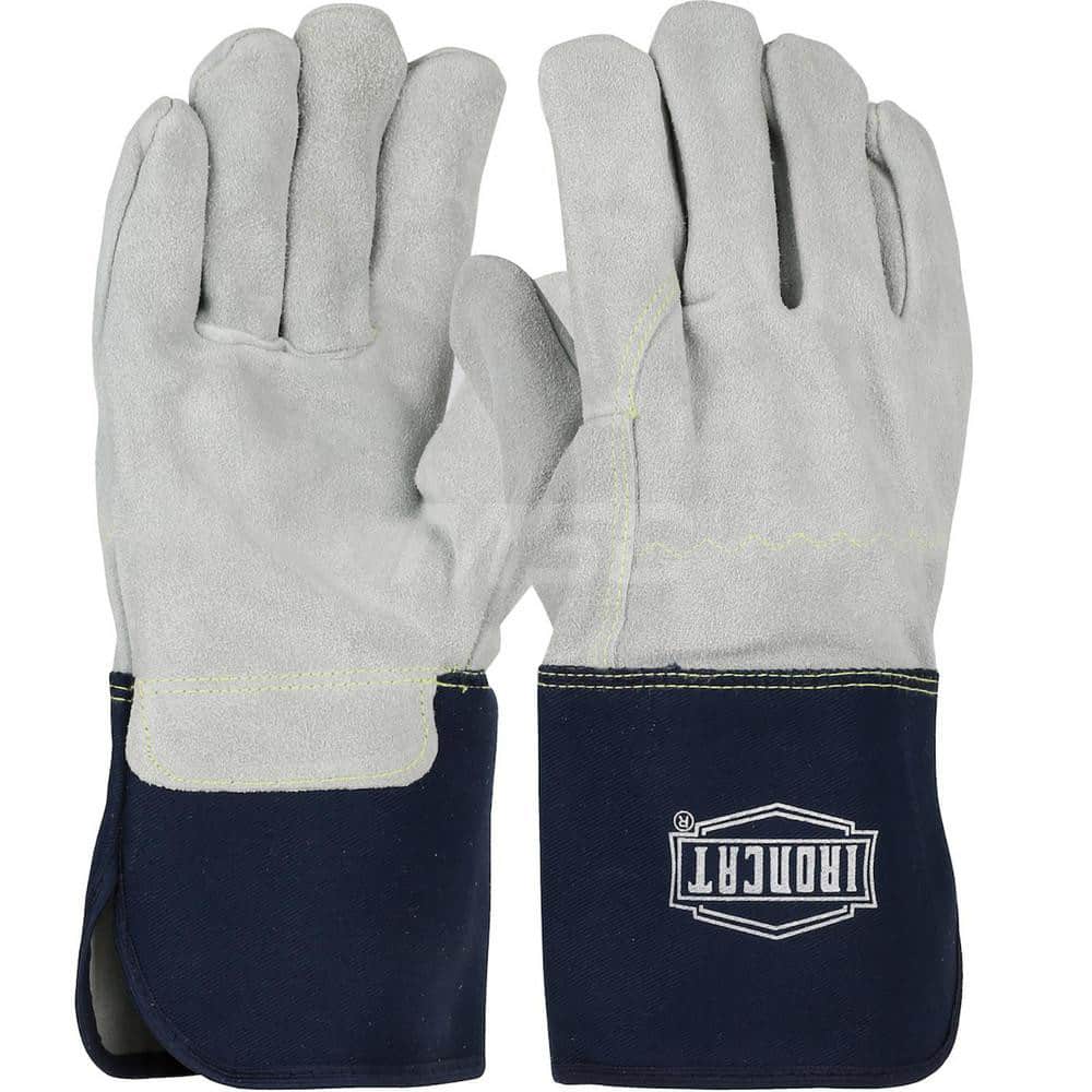 Welding Gloves: Size Large, Uncoated, Split Cowhide Leather, Construction Application
