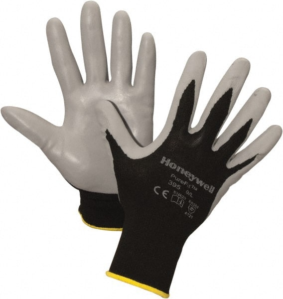 General Purpose Work Gloves: Large, Nitrile Coated, Nylon