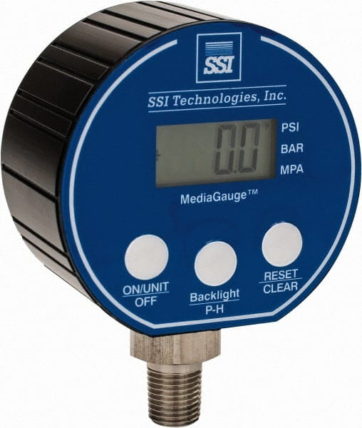 SSI Technologies MG-5000-A-9V-R Pressure Gauge: 3" Dial, 0 to 5,000 psi, 1/4" Thread, NPT, Lower Mount 