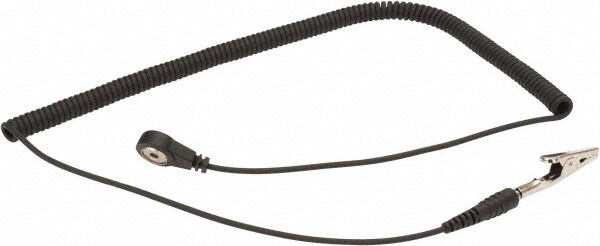 Grounding Cords; Anti-Static Equipment Compatibility: Grounding Wrist Strap ; Cord Type: Coiled Cord ; Coiled or Straight Cord: Coiled ; Cord Length (Feet): 10.00 ; Number of Conductors: 1 ; Snap Fastener Size: 10.0