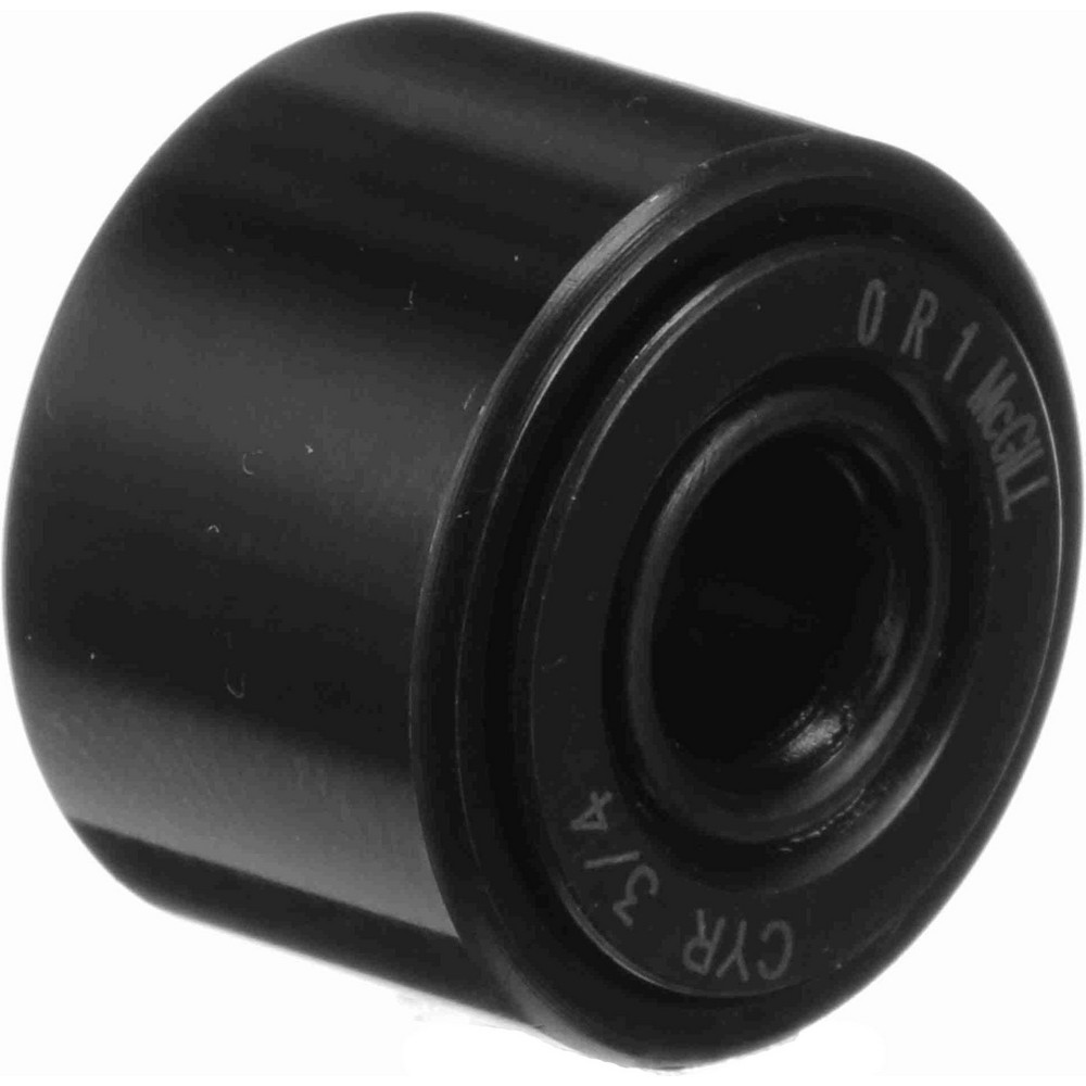 Cam Yoke Roller: Crowned, 0.25" Bore Dia, 3/4" Roller Dia, 0.5" Roller Width, Needle Roller Bearing - 1,660 lb Dynamic Load Capacity, 0.5625" OAW