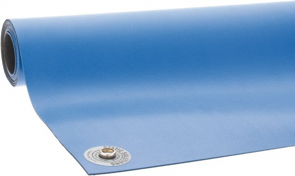 Anti-Static Floor Mat: Rubber, 6' OAL, 4' OAW, 0.14" Thick