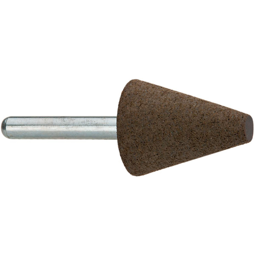 Made in USA | Grier Abrasives 1" Max Dia x 2-1/4" Long, Cone A2, Rubberized Point - Coarse Grade, Aluminum Oxide, Mounted | Part #A2-J3-19801