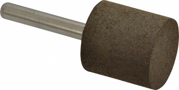 Made in USA | Grier Abrasives 1" Max Dia x 2-1/2" Long, Cylinder W220, Rubberized Point - Coarse Grade, Aluminum Oxide, Mounted | Part #W220-J3-19809