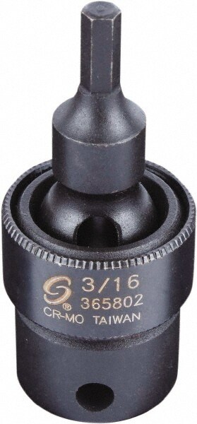 3/8" Drive, 3/16" Impact Hex Bit Socket