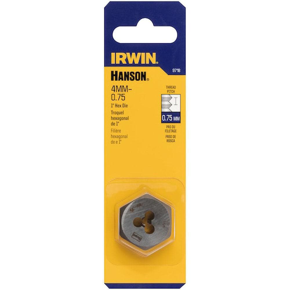 Irwin Hex Rethreading Die M4x0.75, Right Hand, 1" Hex, Carbon Steel