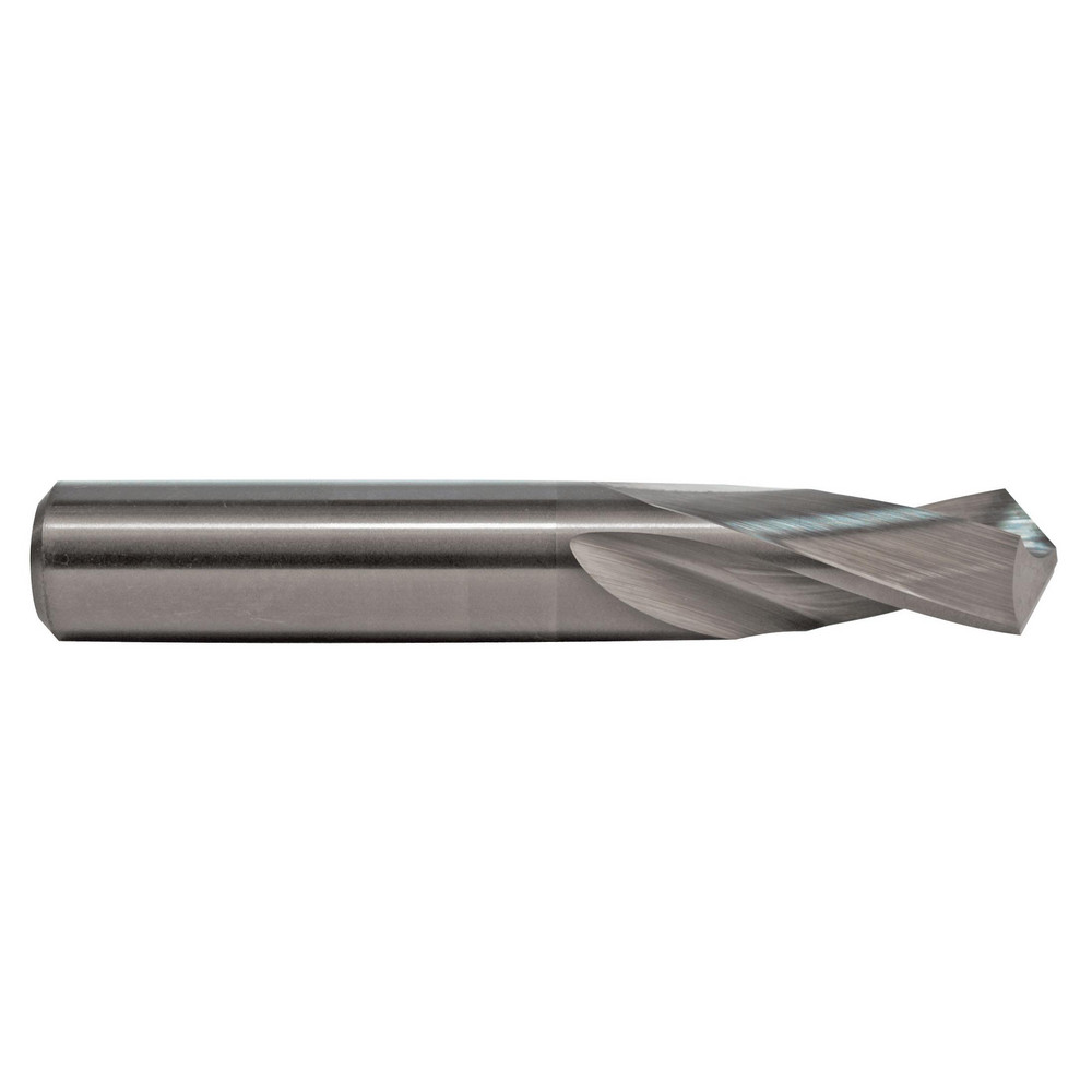 Screw Machine Length Drill Bit: #22 (0.1570) Dia, 118 deg, Solid Carbide - Bright/Uncoated Finish, 2" OAL, Right Hand Cut, Regular Spiral Flute, Straight Shank, Series 206