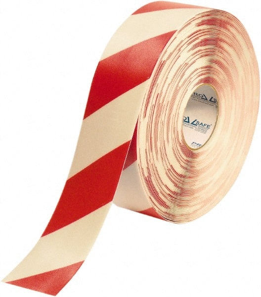 PRO-SAFE PRO-3RWCHVRED Floor & Aisle Marking Tape: 3" Wide, 100 Long, 50 mil Thick, Polyvinylchloride 