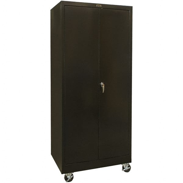 Mobile Steel Storage Cabinet: 36" Wide, 24" Deep, 72" High