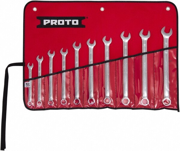 Combination Wrench Set: 10 Pc, Metric