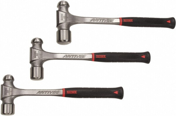 3 Piece, 2, 2-1/2, 3 Lb Head Weight, Forged Steel, Ball Pein Hammer Set