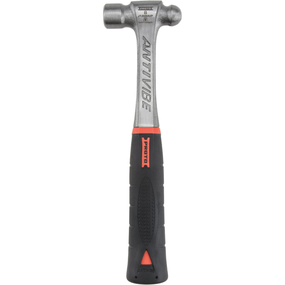 Ball Pein Hammer: 8.00 oz Head, Steel - 11" OAL, Steel Handle
