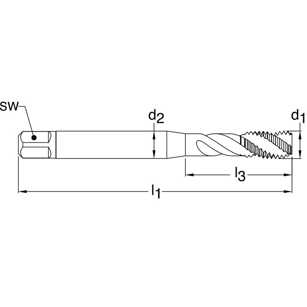Guhring Spiral Flute Tap 9/1618 UNF, 3 Flutes, Modified Bottoming