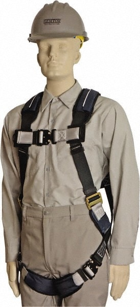 Fall Protection Harnesses: 350 Lb, Quick-Connect Style, Size Universal, Polyester, Back