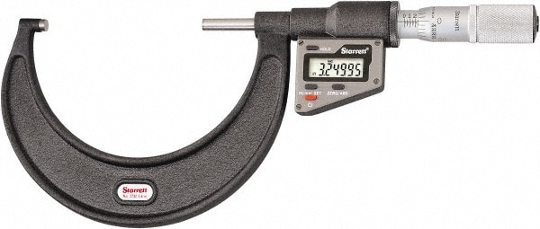 Starrett 12271 Electronic Outside Micrometer: 76 mm, Micro-Lapped Carbide Measuring Face Image