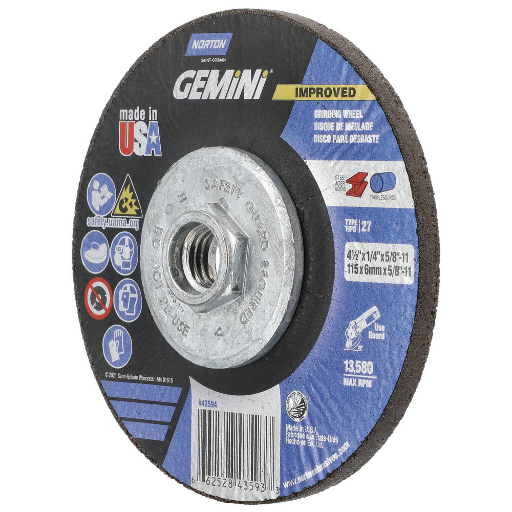 Norton - Depressed-Center Wheel: Type 27, 4-1/2