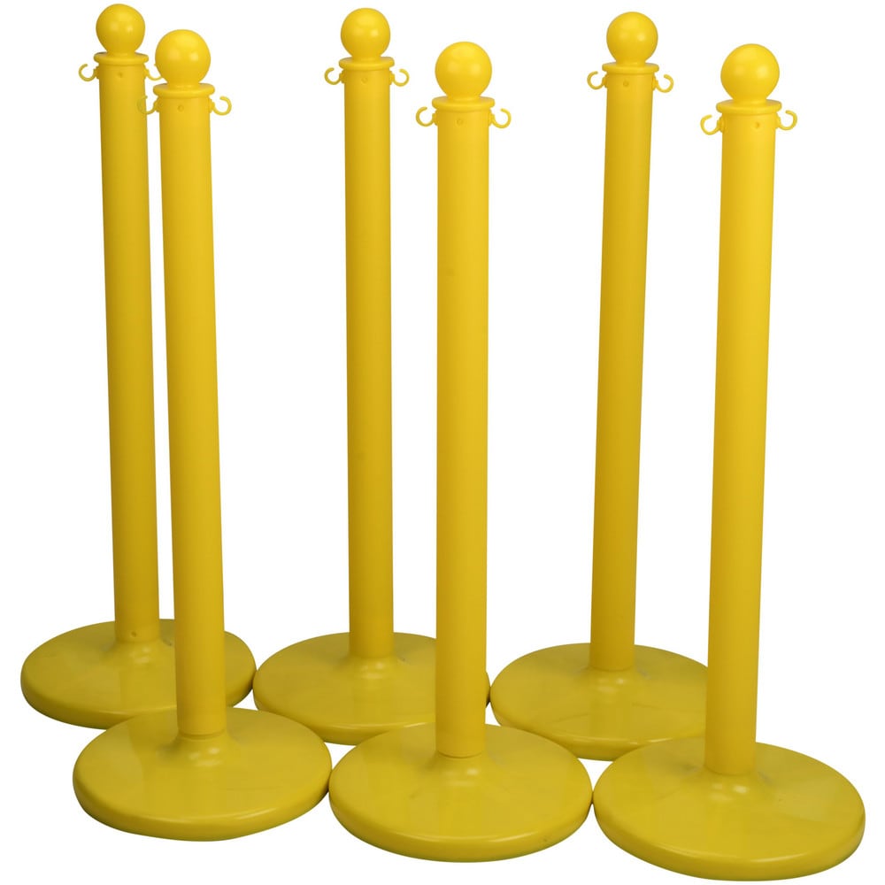 PRO-SAFE STN-POL-YLW-6C Free Standing Retractable Barrier Post: Plastic Post, Plastic Base Image