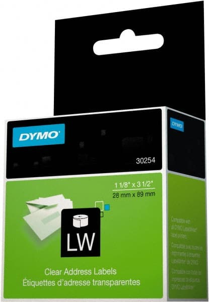 DYMO LabelWriter Address Labels, Clear, 1-1/8 x 3-1  