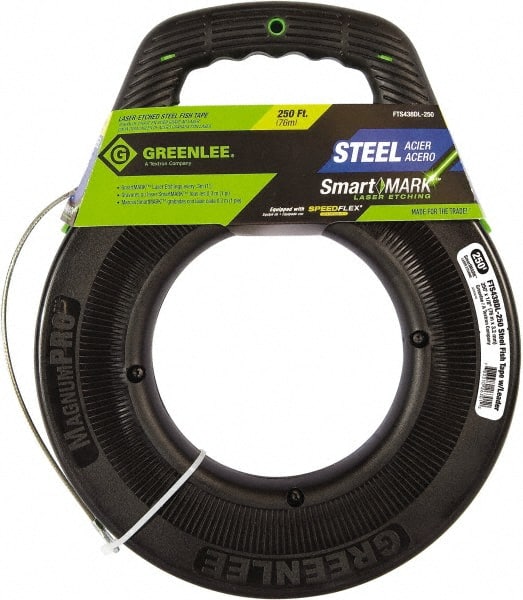 Greenlee FTS438DL-250 250 Ft. Long x 1/8 Inch Wide, Steel Fish Tape 