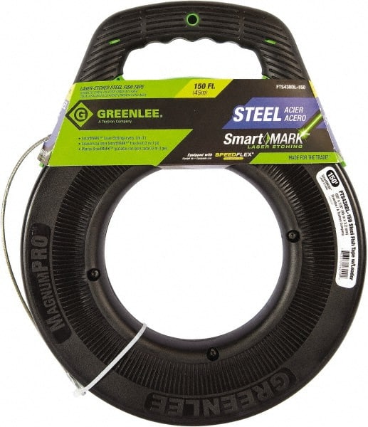 Greenlee FTS438DL-150 150 Ft. Long x 1/8 Inch Wide, Steel Fish Tape 