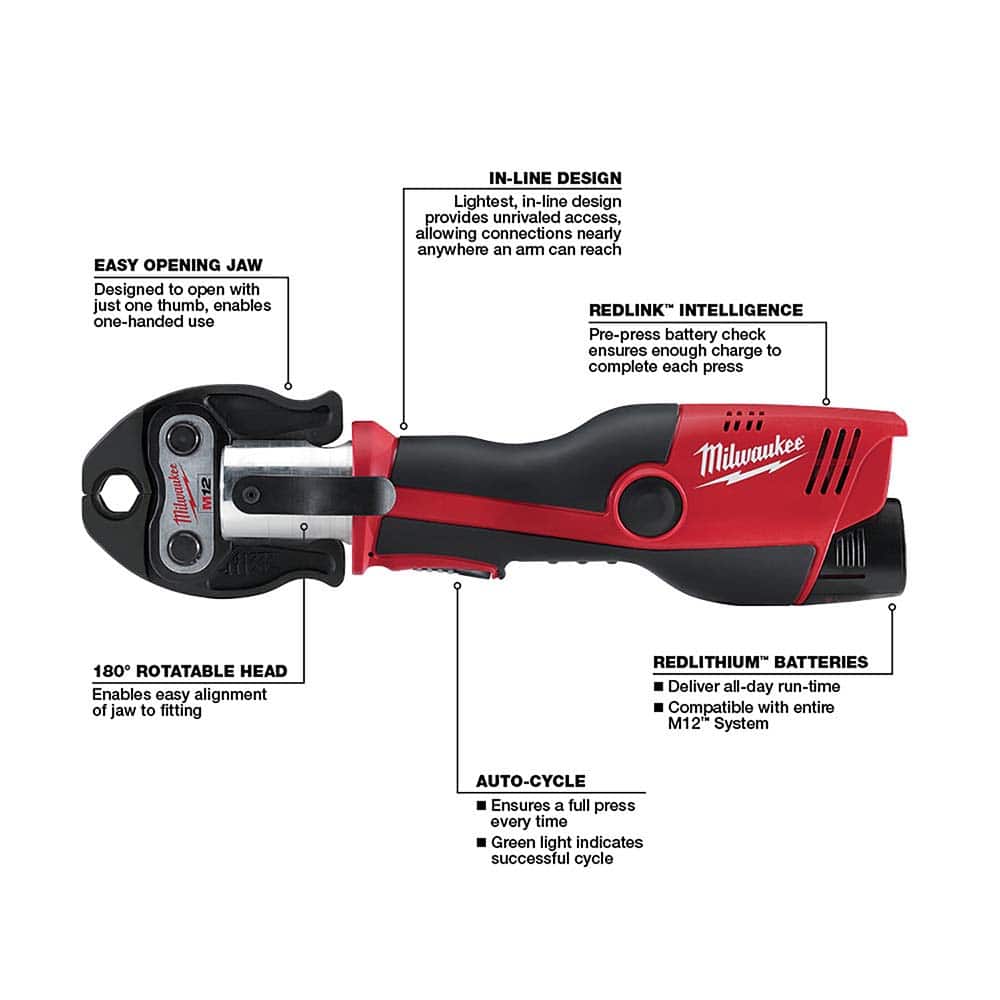 Milwaukee M12 1-1/4 in Press Jaw for sale online 