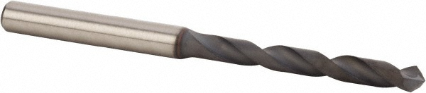 Kennametal #11 90° Spiral Flute Solid Carbide Screw Machine Drill Bit - Diamond Finish, Right Hand Cut, 28mm Flute Length, 66mm OAL, Split Point