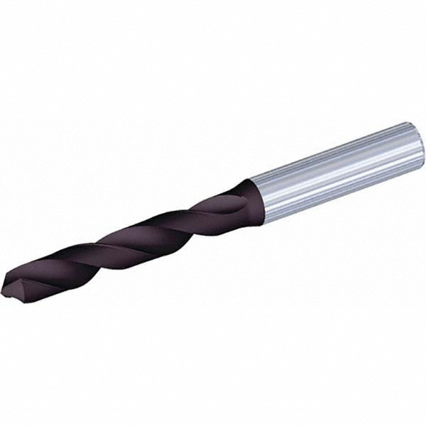 Kennametal 6.4mm 90° Spiral Flute Solid Carbide Screw Machine Drill Bit - Diamond Finish, Right Hand Cut, 34mm Flute Length, 79mm OAL, Split Point