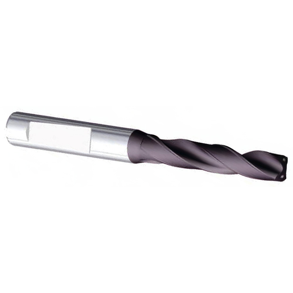 Kennametal 14.2mm 140° Solid Carbide Jobber Drill - Multilayer TiAlN Finish, Right Hand Cut, Spiral Flute, Whistle Notch Shank, 133mm OAL, Standard