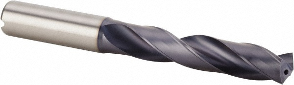 Kennametal 14.9mm 140° Solid Carbide Jobber Drill - Multilayer TiAlN Finish, Right Hand Cut, Spiral Flute, Straight Shank, 133mm OAL, Standard Point