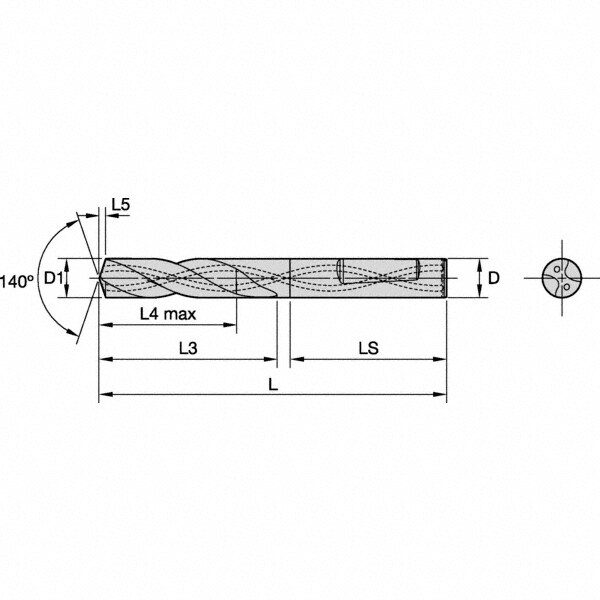 9.5mm Solid Carbide 8xD High Performance Drill-TiAlN