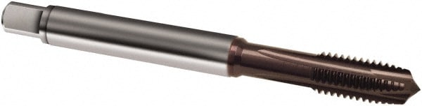 Guhring 9029160080000 Spiral Point Tap: M8 x 1.25, Metric, 3 Flutes, Plug, 6H, Powdered Metal, TiAlN Finish Image