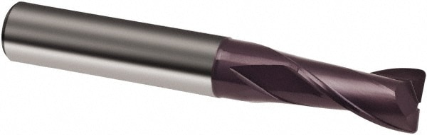 Guhring 9030870031720 Square End Mill: 1/8 Dia, 3/8 LOC, 1/8 Shank Dia, 1-1/2 OAL, 2 Flutes, Solid Carbide Image