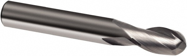 Guhring 9031570051600 Ball End Mill: 0.2031" Dia, 0.75" LOC, 2 Flute, Solid Carbide Image