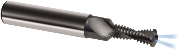 Helical Flute Thread Mill: 5/16-24, Internal, 2 Flute, 10.00 mm Shank Dia, Solid Carbide