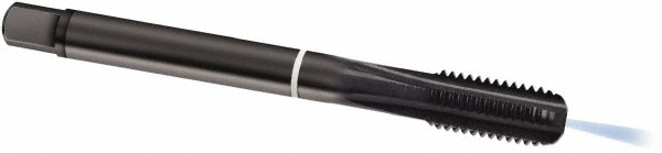 Spiral Point Tap: M20x2.5 Metric, 5 Flutes, Modified Bottoming Chamfer, 6HX Class of Fit, Cobalt, Oxide Coated